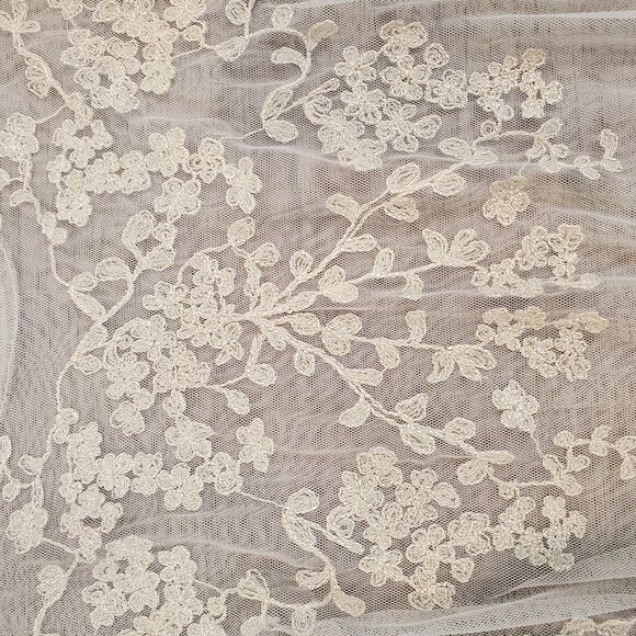 Sheer Mesh Lace Trim Flutter Sleeve Top M Coquette Fairy Whimsical Boho Feminine - Picture 6 of 13